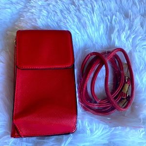 Crossbody Phone Holder and Wallet in a Delicious Red Color